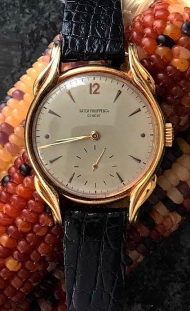 The Patek Philippe 2431 which her great-grandmother gifted to her great-grandfather for their 25th wedding anniversary and which has been passed down through the family