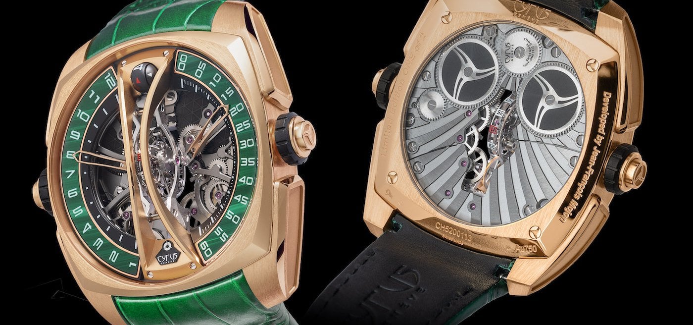 Cyrus Klepcys Vertical Skeleton Tourbillon Malachite in two pieces only