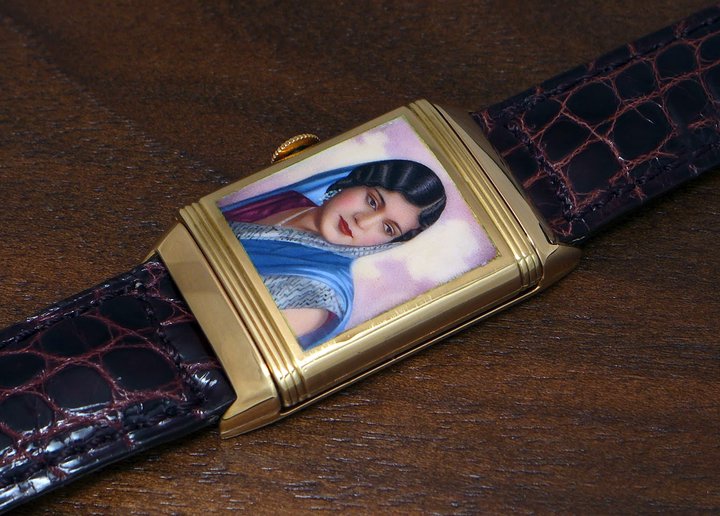 The Maharajah of Kapurthala commissioned 50 Reverso watches with a miniature painted portrait of his wife reproduced on the caseback in enamel.