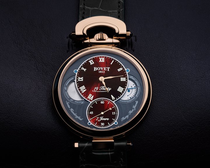 The Bovet 19Thirty is immediately identifiable by its crown and bow situated at 12 o'clock in a nod to 19th-century pocket watches.