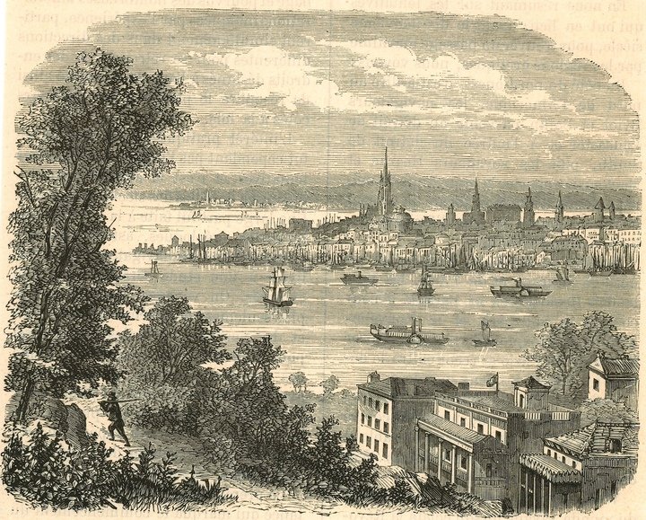 The city of New York from Brooklyn, second half of the 19th century. Tissot Museum. 