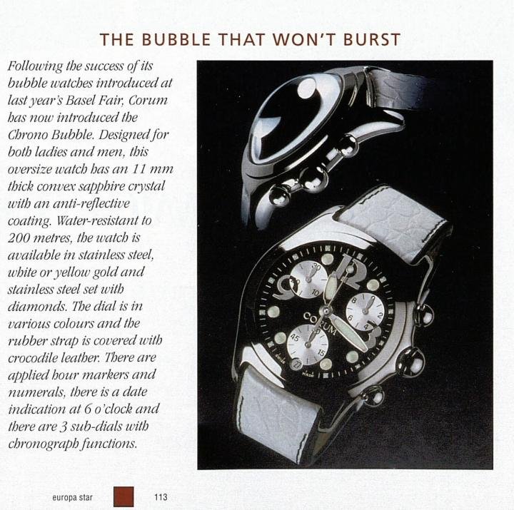 Corum Bubble Diamond Blue Dial Unisex Watch 295.100.47/0011 PN05  842047181973 - Watches, Bubble - Jomashop