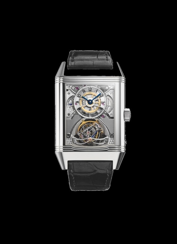 Jaeger-LeCoultre Reverso Gyrotourbillon 2 (2008). Successor to the Master Gyrotourbillon 1, also produced as a 75-piece limited edition, executed in platinum.