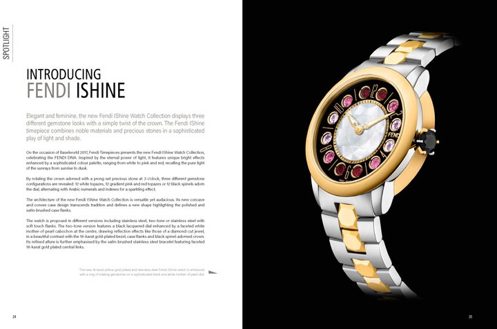 Fendi watch outlet with rotating gemstones