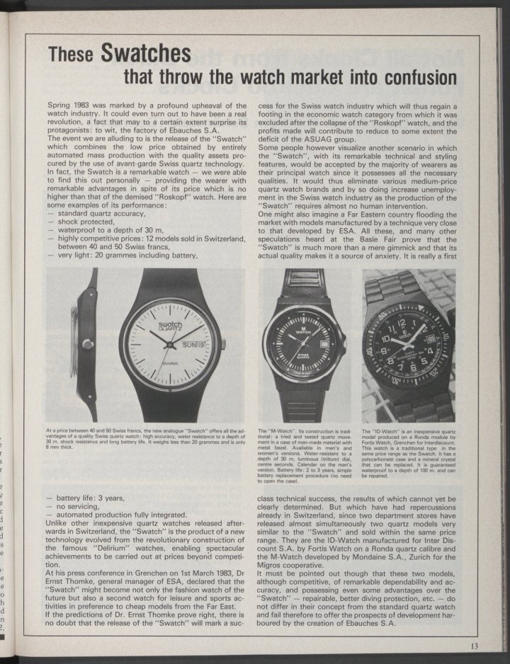 Swatch. A company that has changed not only the watch world