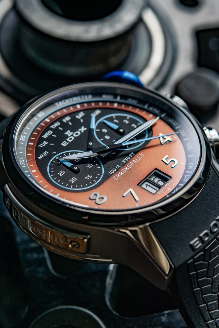 The new-generation Chronorally marks Edox's partnership with BMW M Motorsport.