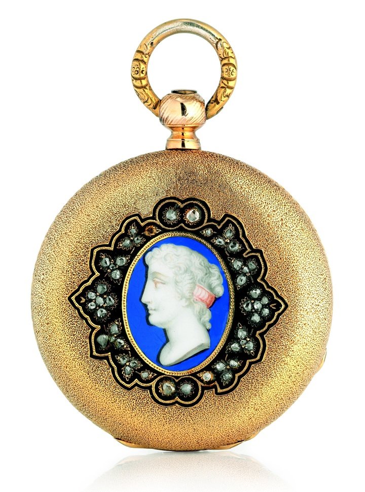 Tissot pendant watch made for the American market, 1865. Signed Ch. F. Tissot & Son, Locle. Tissot Museum. 