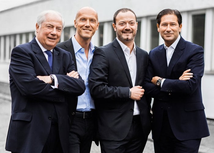  The four family members of Manufacture Royale: Gérard, David and Alexis Gouten, Marc Guten. 