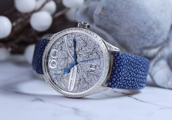 The brand launched the Wintergenta, a 50-piece limited edition, in honour of the 50th anniversary of Inhorgenta in Munich. Diamond-dust dial and hand-engraved case in solid silver