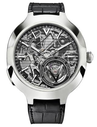 Watch Louis Vuitton Tambour Spin Time Air  Tambour Spin Time Q1EG60 White  Gold - Strap Alligator