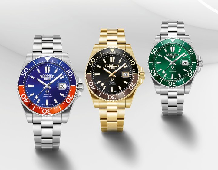 Discerning connoisseurs can indulge in a choice of six exquisite variants – dials in blue, green, or black, paired impeccably with a diving bezel crafted from premium scratch-resistant ceramic. The bezel‘s hue harmonises with the dial or, for a touch of vivacity, is available in two-tone designs: resplendent red-blue or sophisticated brown-black. 