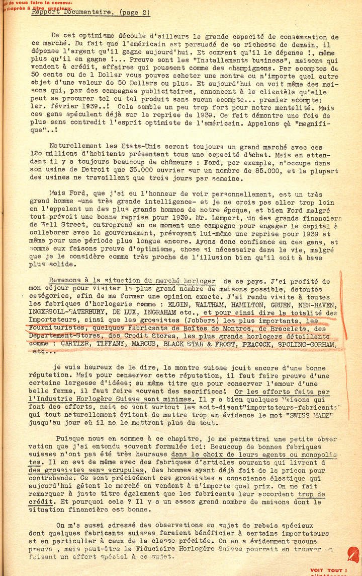 In 1938, on a documentation trip to America, the founder of Europa Star Hugo Bucher paid a visit to the players in the watch sector including Tiffany & Co., which in his report is described as a horloger détaillant, or “watch dealer”.