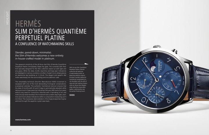 HERMÈS Slim Quantième Perpétuel Platine