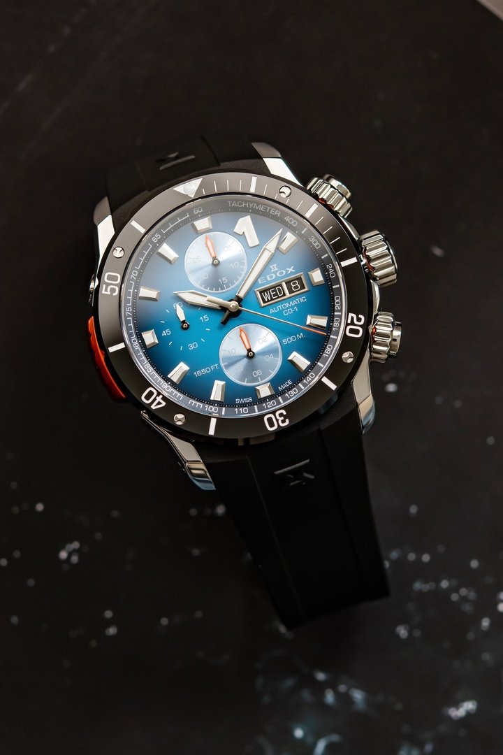 From the 1961 Delfin to the Hydro-Sub and now the CO-1, Edox has continued to improve its watches' water-resistance, a characteristic feature of the brand.