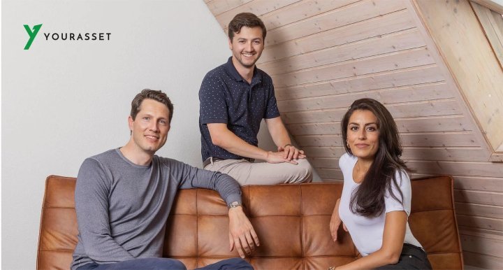 The managing team of Yourasset: Stephan Kolz, Chief Executive Officer & Founder, Gabriel Tanguay, Chief Technology Officer, and Meera Anand, Chief Marketing Officer. 
