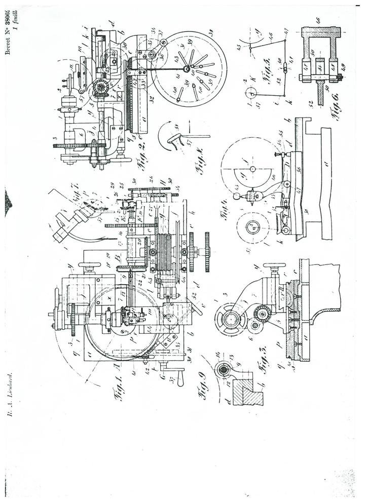 Patent for a Lienhard & Cie rose engine
