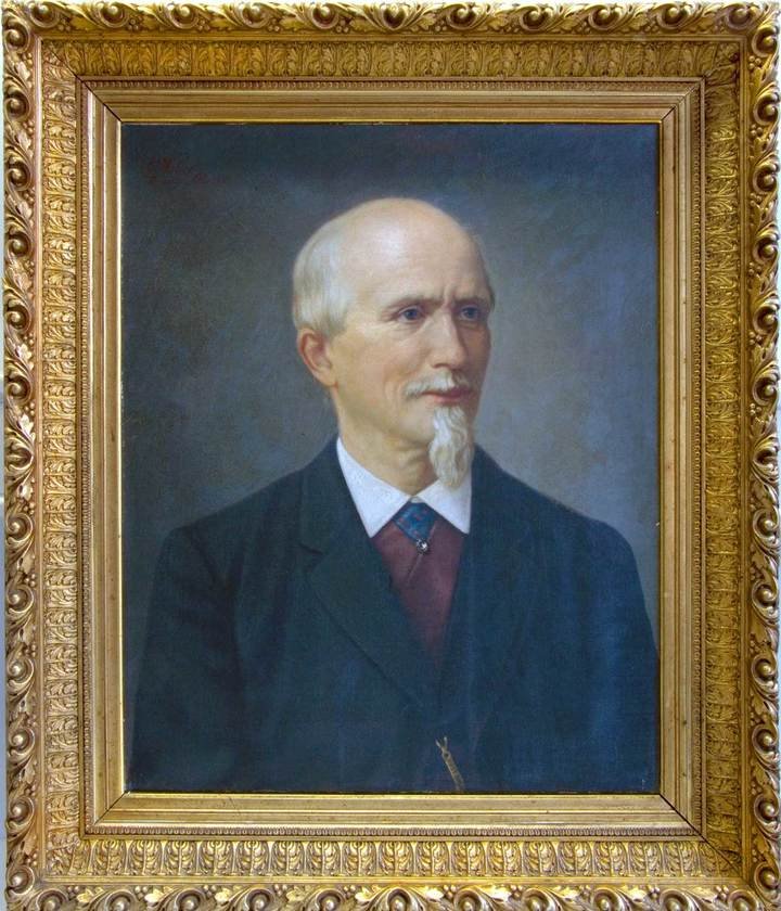 A portrait of Moritz Grossmann (1826-1885). After training in Dresden to become a watchmaker, he established his atelier in Glashütte in 1854. The German School of Watchmaking in Glashütte was established thanks to Grossmann's initiative and according to his concept. Source: German Watch Museum Glashütte