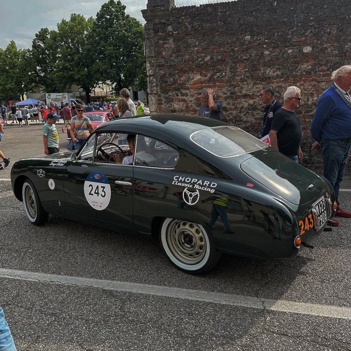 Our car: a 1950 Fiat 1100 Coupe with Pininfarina bodywork.