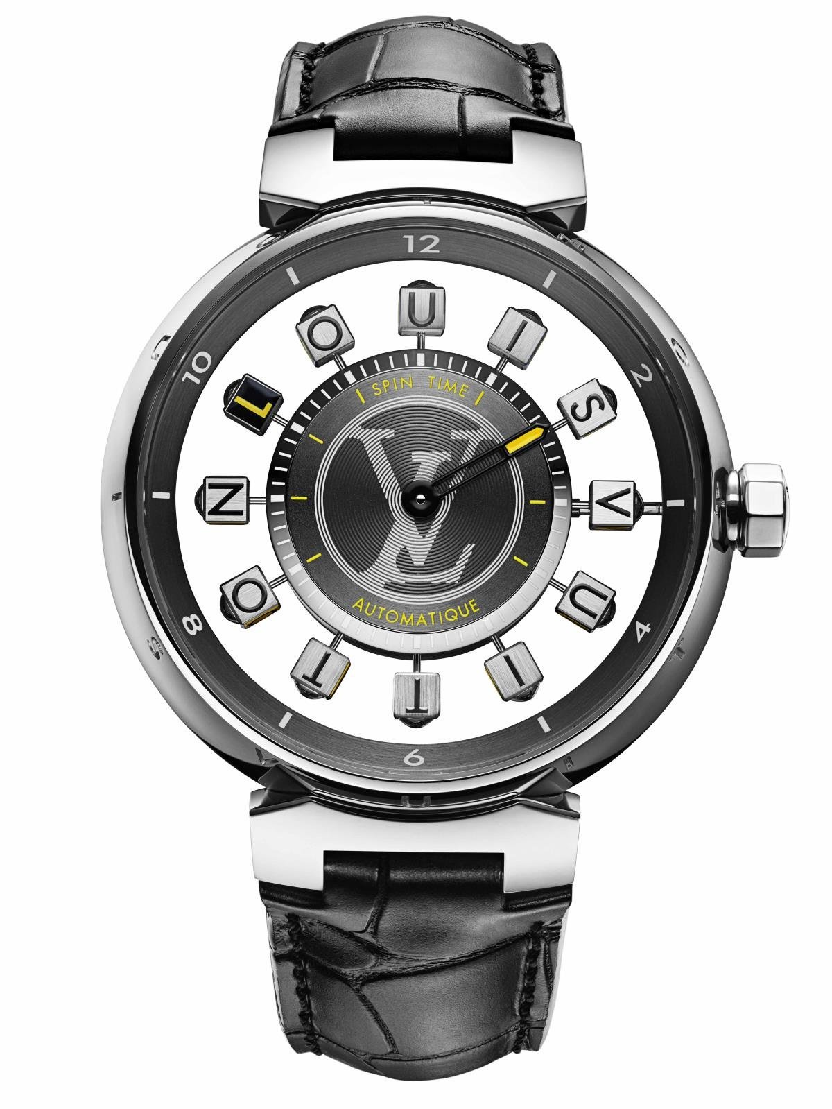 LOUIS VUITTON TAMBOUR SPIN TIME REGATTA WRIST WATCH WITH WHITE DIAL FOR MEN