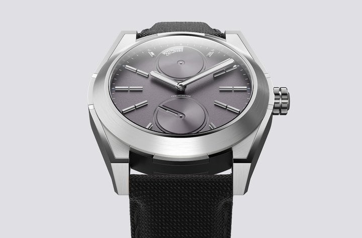 Pragma's debut model, the Perseverance P1, will launch in early 2025. Case in 100% recycled steel, smelted in a solar-powered furnace by Panatere in the Jura; Chronode movement in recycled titanium, also smelted using solar energy. Eco-design is at the core of the brand concept.