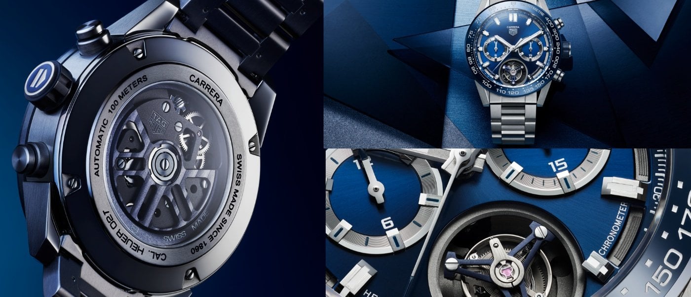 Blue and titanium for the TAG Heuer Carrera Heuer 02T