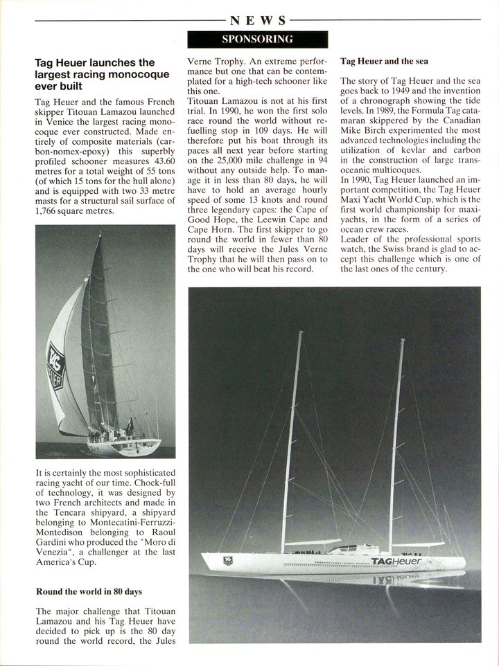 A 1993 feature on TAG Heuer and the sea ©Europa Star Archives