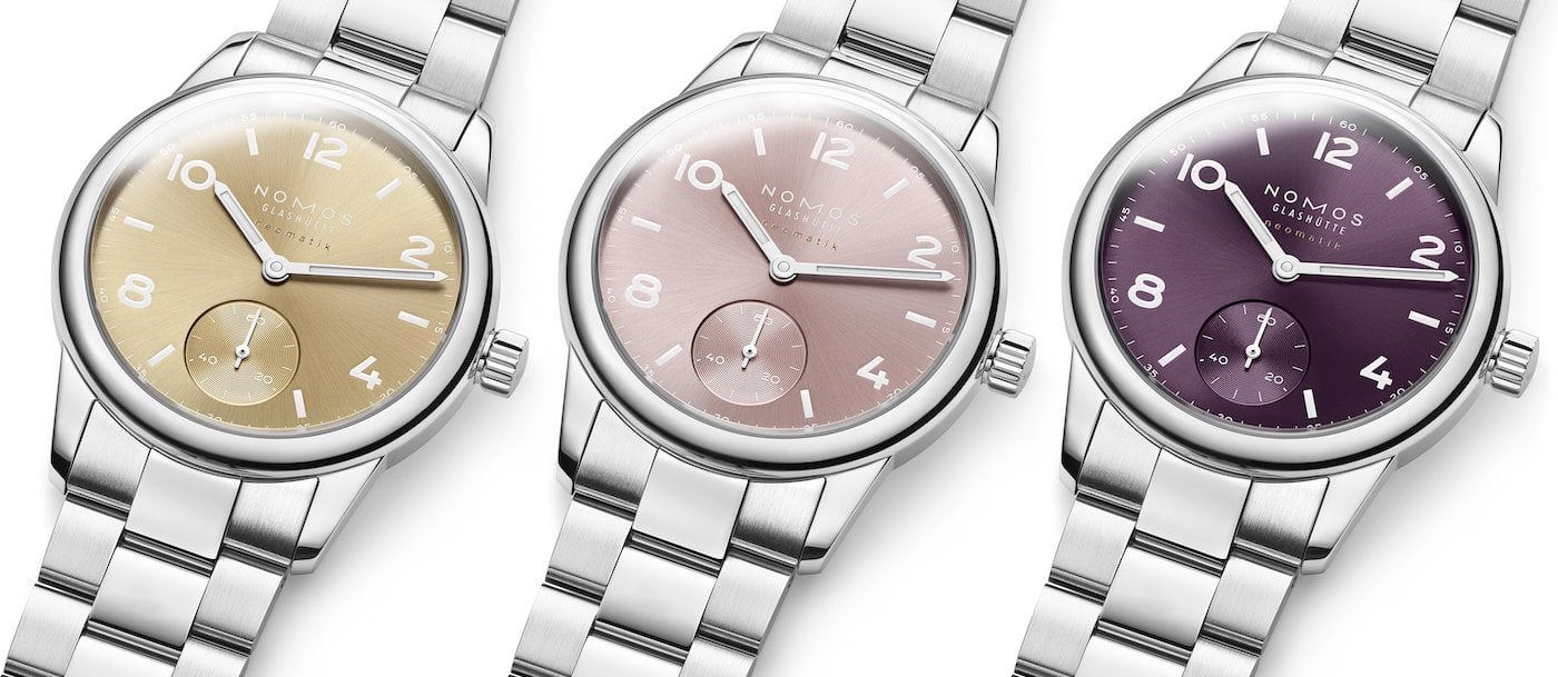 Nomos Glashütte Club Sport Neomatik 34 in three dial variants