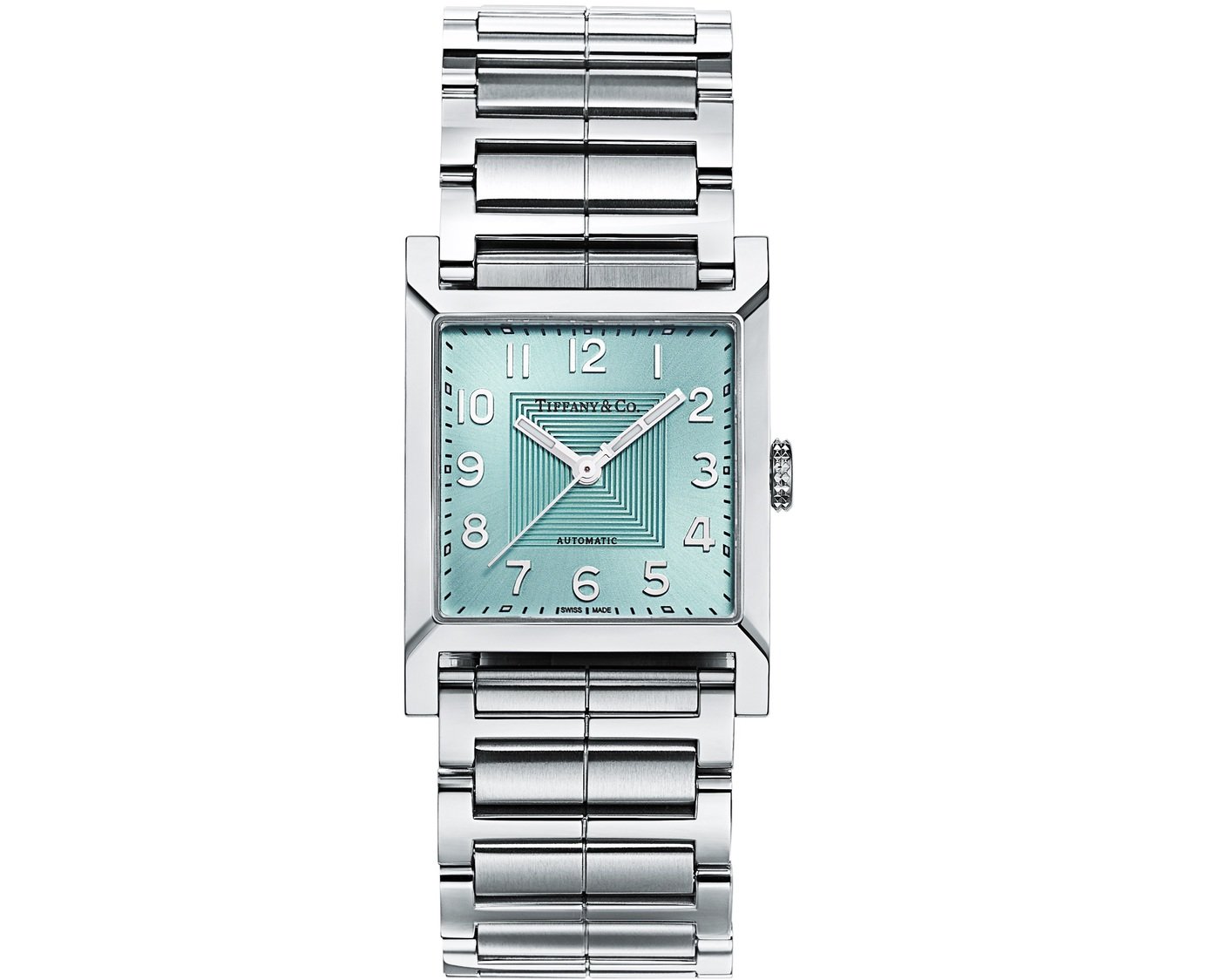 Tiffany 1837 Makers 22 mm square watch in stainless steel with